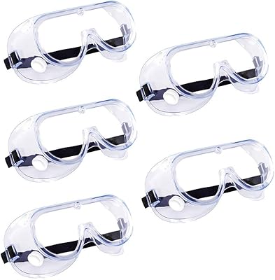 Package of 5 transparent eye protection glasses for construction, shooting, laboratory and daily life.. Your digital shopping ally, DIAYTAR NIGERIA offers extensive selection with budget-friendly delivery.