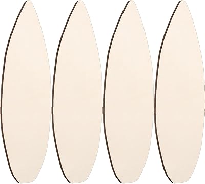 4 pieces of wooden surfing plates in wood for unfinished wall decoration, scrapbooking, DIY, wooden artisanal plaque, artistic sign, create a graphic drawing, hanging decoration for the house, 13.8 x 13.5 inches.. DIAYTAR NIGERIA: Where shopping is easy, prices are low, and delivery is just days away.