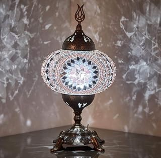 Half (15 colors) Battery mosaic table lamp with integrated LED bulb, Turkish Mosaic Table Lamp Mosaic handmade for office table, bedside night light with LED bulb, wireless (light purple).. Your everyday shopping destination, DIAYTAR NIGERIA offers quality and value delivered within days.