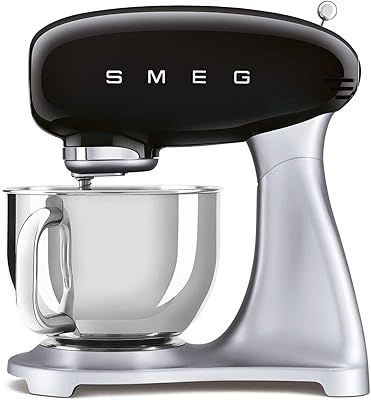 SMEG electric mixer with classic design of the 1950s, 10 different 10 speeds, 4.8 -liter stainless steel bowl, safety locking when using, includes a metal whisk, a flat drummer, a kneader hook, black SMF02BLUK color.. Shop from Nigeria's largest product selection at DIAYTAR, with budget-friendly prices and swift delivery.