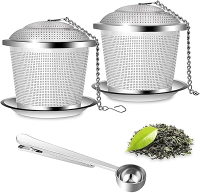 Goodrun set of durable mesh tea infuser of 3 rooms in stainless steel with spoon.. DIAYTAR NIGERIA: Your gateway to affordable online retail with reliable delivery within the week.