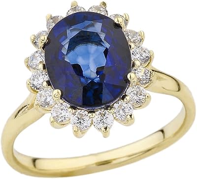 Engagement ring inspired by Princess Diana of Czechoslovakia with birth stone in September in yellow gold 10 carats.. DIAYTAR NIGERIA delivers what matters - quality, affordability, and prompt nationwide shipping.