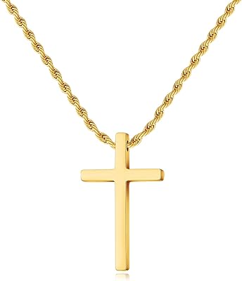 Stainless steel cross necklace for men, rope chain, black, silver, gold, cross necklace for men boys women 16-24 inches, 16.. Your trusted e-commerce destination, DIAYTAR NIGERIA offers extensive variety with reliable shipping.