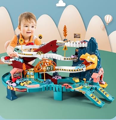 Dinosaur rail ramp runway toy set of dinosaur for adventure children parking in a.. DIAYTAR NIGERIA revolutionizes online shopping with competitive prices and reliable 5-8 day delivery.