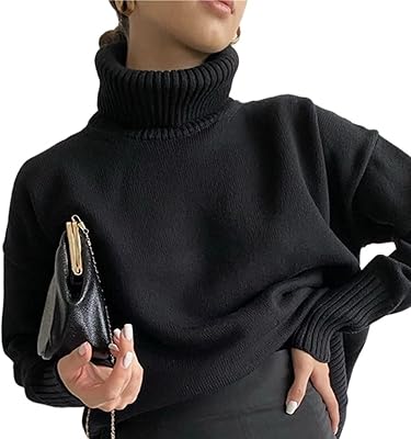 Meiiseoseo Pulls for Women Winter Warm Oversize Roll Collar Women Fall Swears Women Casual Loose Pull Women Rolled Col (Color: Hortel�, Size: M).. Experience the ease of modern shopping with DIAYTAR NIGERIA's vast selection and quick delivery service.