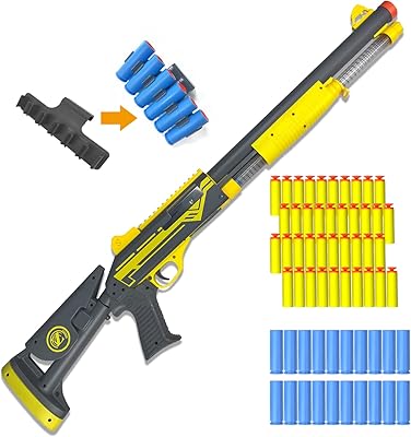 Igm chest shell ejection toy, rifle toy, flexible foam dart launcher, 20 cartridges, 40 darts (gray).. DIAYTAR NIGERIA: Where online shopping becomes effortless with budget-friendly nationwide delivery.