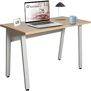 Modern computer desk of Egid, large writing and lasting study office for home, office, school and study with extra solid feet (beige and gray feet).. Shop smarter with DIAYTAR NIGERIA's vast product range and budget-friendly delivery within the week.