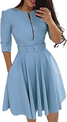 Melphi dress for women with multi -colored zipper optional casual umbrella dress for women with belt good sale dress for women (color: hortel, size: s).. Enjoy a hassle-free shopping experience with DIAYTAR Nigeria, where products are categorized for your convenience and delivery is always on time.