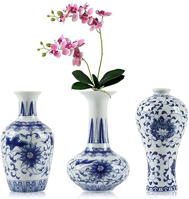 PIGSY Classic Small Vases in Blue and White Ceramic Ceramics Set of 3 White Blue Porcelain With Art Glassage Au Fire Vase de ENCURATE.. Find more for less — only on DIAYTAR Nigeria.