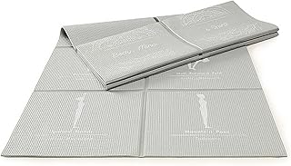 Yoga carpet byykj-tapis foldable yoga 1/4 inch thickness, fitness carpet and foldable travel exercise easy to store for all types of yoga, pilates, home training and floor exercises with 12 printed yoga poses.. DIAYTAR NIGERIA transforms online shopping with competitive prices and dependable nationwide delivery.