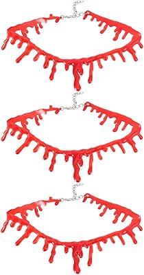 FRCOLOR 3 pieces Halloween plastic blood dripping blood necklace frightening pendant jettume Masquerade Vampire accessories (red).. DIAYTAR NIGERIA: Connecting Nigerians with their needs through our affordable and diverse marketplace.