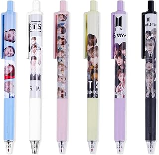 Bangtan boys military design gel pens, 0.5 mm black ink pen, school supplies for girls (6 pieces).. Unlock access to a wide range of products with DIAYTAR NIGERIA's affordable e-commerce platform.