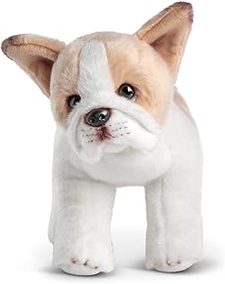 DEMDACO FRENCH BALLDOGUE DOUPED Dark and white beige 12 "x 9" in soft polyester plush.. DIAYTAR NIGERIA transforms dreams into deliveries with our affordable prices and 5-8 day shipping.