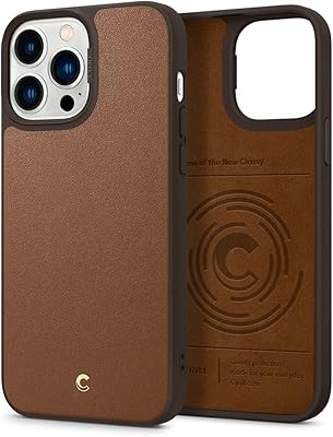 Cyrill Brick Design leather case for iPhone 13 Pro Max (2021) - Dark brown.. Experience shopping freedom with DIAYTAR NIGERIA's vast selection and 5-8 day nationwide delivery service.
