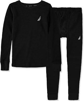 A set of two-piece thermal underwear for boy composed of a shirt and long pants with embossed pattern.. DIAYTAR NIGERIA: Your trusted e-commerce partner with extensive product choices and affordable delivery.