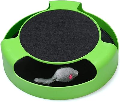 Interactive Mamo Bear cat toys with mouse and scratch mat, green.. Thousands of items, all priced just right — shop DIAYTAR Nigeria today.