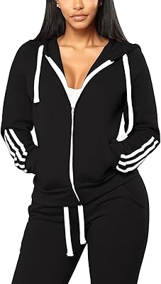 Two -room trainers for women, casual hooded tracksuit and long -sleeved zipper, size S 2xl.. DIAYTAR NIGERIA: Making quality products accessible to all Nigerians at affordable prices.