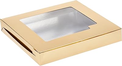 HOT Pack disposable candy box, gift box, festive box, aluminum/gold with 25x25 cm window, 5 rooms.. The best online shopping experience in Nigeria — DIAYTAR delivers it all.