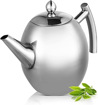 Stainless steel teapot with a teapot container with teapot.. DIAYTAR NIGERIA: Where every Nigerian finds affordable products delivered within the week.