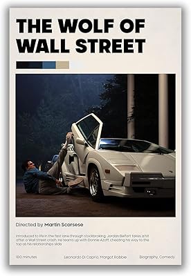 Poster AuetrCls Le Loup De Wall Street Film Posters Classiques Impressions On Canvas Art Vintage for Salon Decoration Wall Decoration without frame 16 x 24 inches.. Your digital marketplace solution, DIAYTAR NIGERIA delivers quality and value within the week.