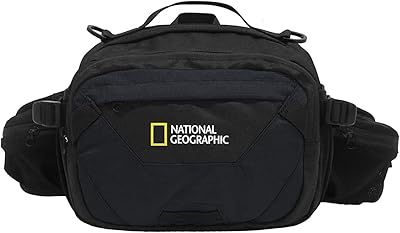 Geographic National Banana Bag | N16081 Black fabric, 8 ", black, 8 inch.. Make shopping fun and stress-free with DIAYTAR Nigeria.