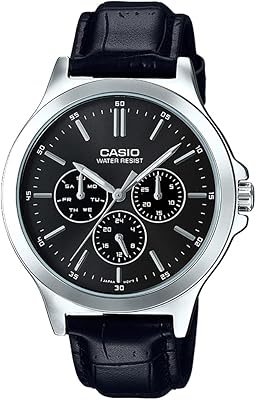 Casio for men's watch, "Standard" model, with cream dial and leather bracelet-MTP-V300L-7AUDF.. DIAYTAR NIGERIA: Making online shopping accessible with affordable prices and nationwide delivery service.