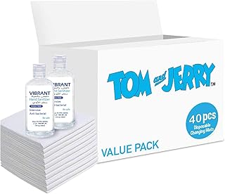 Tom & jerry disposable changing mat (40 pieces)/disinfectant 100 ml, pack of 2.. From checkout to your doorstep in less than a week — DIAYTAR Nigeria.