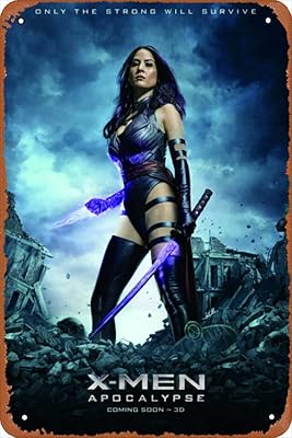 X men apocalypse psylocke movie olivia munn vintage metal panel for bars, wall decoration, retro style plate 8 x 12 inch.. DIAYTAR NIGERIA delivers what you want at prices you'll love, all within 5-8 days nationwide.