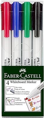 Pens for whiteboard with Faber-Castell end wallet, pack of 4 assorted color pens, 156072.. DIAYTAR NIGERIA: Where quality meets affordability, with thousands of products delivered in less than 8 days.