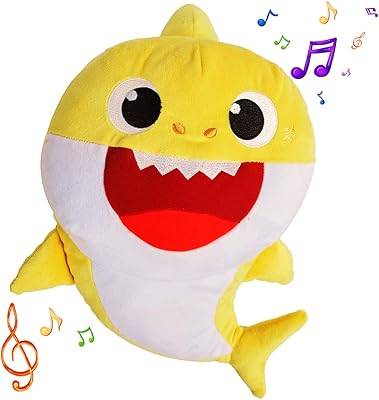 Singing plush Baby Shark Pinkfong 8 inch for children aged 1 year and more, white, (BS60001).. DIAYTAR NIGERIA: Making quality products accessible to all Nigerians at affordable prices.