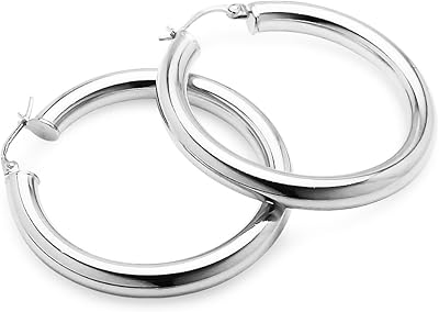Sterling Silver Silver Creole Earlings 4 mm x 35 for women.. Get more for less on DIAYTAR Nigeria — Nigeria’s favorite e-commerce platform.