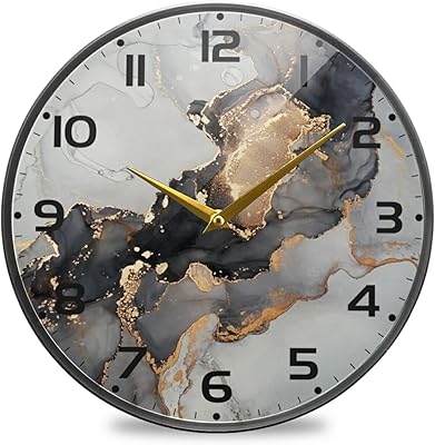 Circular wall clock with black marble coup B Plus, size 11.9 inches, decorative artistic clock for bedroom, living room, kitchen, school.. Discover the convenience of DIAYTAR NIGERIA's vast e-commerce platform with delivery in just 5-8 days.