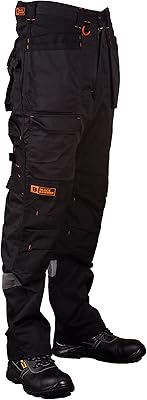 Robust Multi-Poches Triple Couture for Men's Robust Work Pants with Cordura Reinforced Pressure Points and Busy Pockets Pockets, Excellent Black Adult Work Pants.. From household needs to gadgets, DIAYTAR Nigeria has it all.