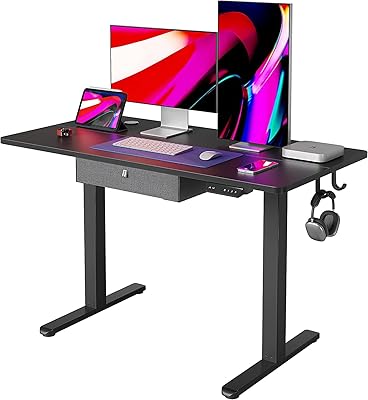 Mahmayi Modern standing office adjustable in height with storage drawer, work table for living room computer, home office - black.. DIAYTAR NIGERIA stands as your affordable shopping ally with nationwide delivery in just 5-8 days.