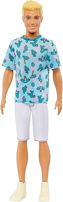 Ken Fashionistas #211 barbie doll with blond hair wearing a cacti t-shirt, white shorts and sneakers.. Your ideal shopping companion, DIAYTAR NIGERIA offers unmatched variety with delivery within a week.