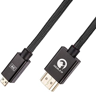 Complete HDMI 4K 4K 4K camera cable without mirror, 4K monitor, 60 Hz, 18 Gbit/s, gold plated, nylon -saved connectors with 1 year of double O warranty (micro/full hdmi 40 cm, black).. DIAYTAR NIGERIA: Your one-stop e-commerce destination with affordable prices and nationwide delivery in 5-8 days.