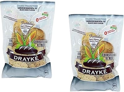 Drayké, corn crackers with black seeds, 2 x 80 gr, healthy crackers in the oven, healthy diet, alternative to bread, based on natural corn and plant ingredients, gluten -free chips, without preservatives... Find everything you need at prices you'll love with DIAYTAR NIGERIA's comprehensive e-commerce platform.