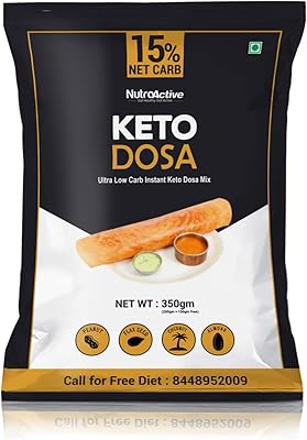 Nutro Active Super Low Carb Easy to prepare Dosa Keto Soft and Delicious Homemade Dosa Mixture, Carbohydrates per dose, without gluten 350g.. DIAYTAR Nigeria offers great deals, a huge product variety, and delivery in under a week.