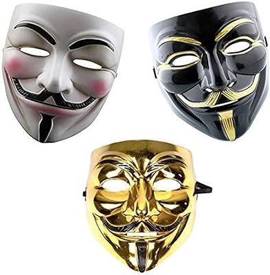 Set of Halloween Masks AC Dot Anonymous V4 Vendetta (multicolored) 3 -room.. DIAYTAR NIGERIA delivers more than products - we deliver affordable solutions within the week.