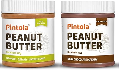Pintola Combo Pack of unwelling creamy peanuts organic 340 g (added sugar without preservatives) and peanut butter with dark chocolate (creamy) 340 g (rich in protein | gluten -free | zero trans) trans).. Your e-commerce hub for everything — DIAYTAR Nigeria has you covered.