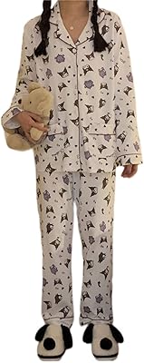 Kurome's cute cartoon pajamas with long sleeve top and pants.. DIAYTAR NIGERIA makes quality accessible with our extensive catalog and competitive delivery rates.
