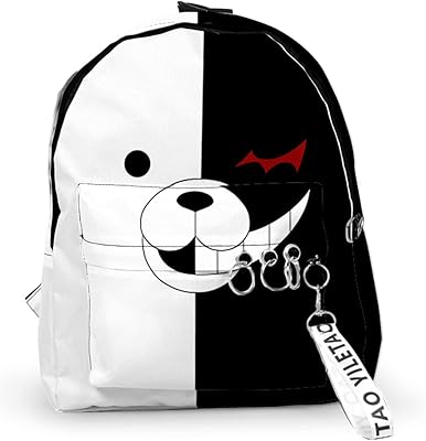 3D Comic Danganronpa: travel backpack for laptop black and white bear for boys.. DIAYTAR NIGERIA combines extensive variety with budget-friendly prices and prompt nationwide delivery.
