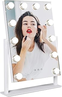 Badum lightened courtesy mirror - Hollywood style makeup mirror with lights and touch button, 3 colors, cosmetic mirror with 9, 12, 15, 18 variable intensity bulbs for dressing table (12 bulbs).. Nigeria’s trusted store online — DIAYTAR Nigeria never disappoints.
