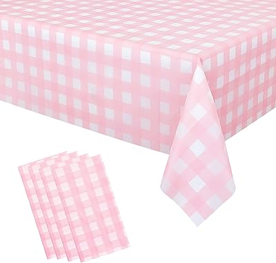 4 pink gingham 54 "x 108" pink and white checkered.. DIAYTAR NIGERIA transforms online retail with our affordable platform and dependable shipping service.