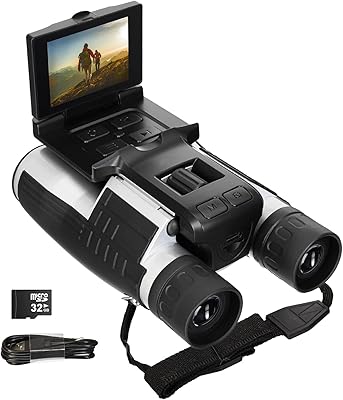 Digital camera/ACUVAR 5MP video image recorder, 12 x 32 binoculars with LCD 2 "screen and 32 GB memory card for bird observation, a football match or a concert.. DIAYTAR Nigeria: Great value, fast delivery, and endless options.
