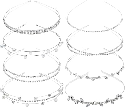 Set of 8 strips with brilliant silver metallic metal rhinestones, fine and solid dubbing hair ties, crossed hair hoops, hair support for women and girls.. Your digital shopping companion, DIAYTAR NIGERIA offers exceptional value with delivery in less than 8 days.