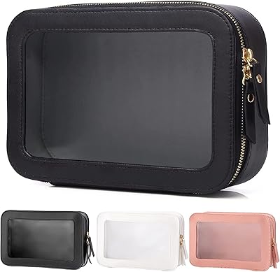 Transparent travel toiletry bag, travel makeup bag, transparent waterproof toiletry bag, travel toiletries, toilet kits for women and men, black.. DIAYTAR NIGERIA: Your trusted partner for affordable online shopping with reliable delivery timeframes.