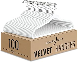 Houseday 100 pieces hanging 45 cm, adjraining velvet hanging adjustment for adults ... (white).. DIAYTAR NIGERIA: Where shopping dreams become reality with affordable prices and prompt shipping.