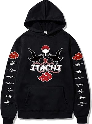 Hoodie animated Naruto for boys, cosplay costume, hooded sweatshirt with tightening cord, unisex, large size (black size m).. Make every purchase count with DIAYTAR Nigeria — shop smart, shop fast.