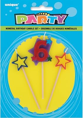 Set of unique birthday candles "6" out of 3.. Shop the future with DIAYTAR NIGERIA - thousands of products, unbeatable prices, delivery within a week.